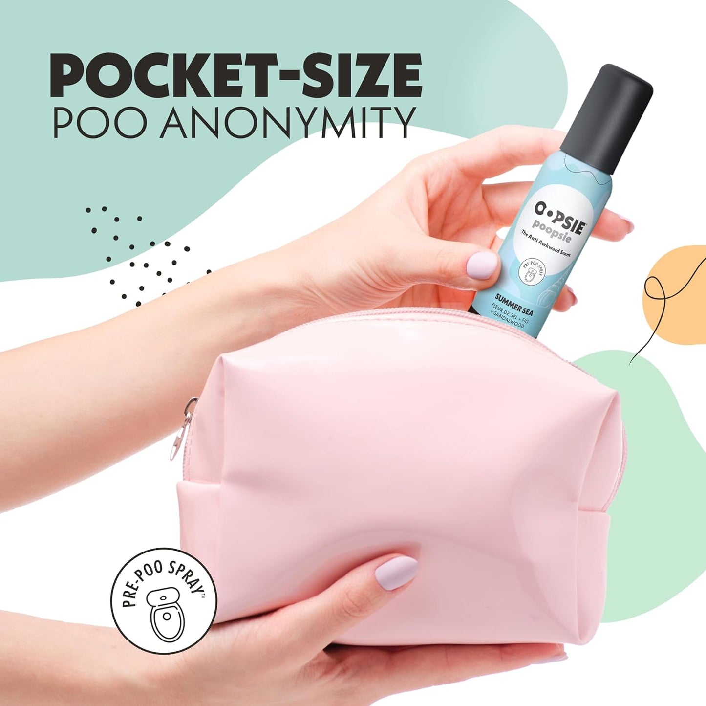 OOPSIE POOPSIE - Summer Sea - Before & After You Go Toilet Spray 2oz - Portable Odor Eliminator - 4 Pack
