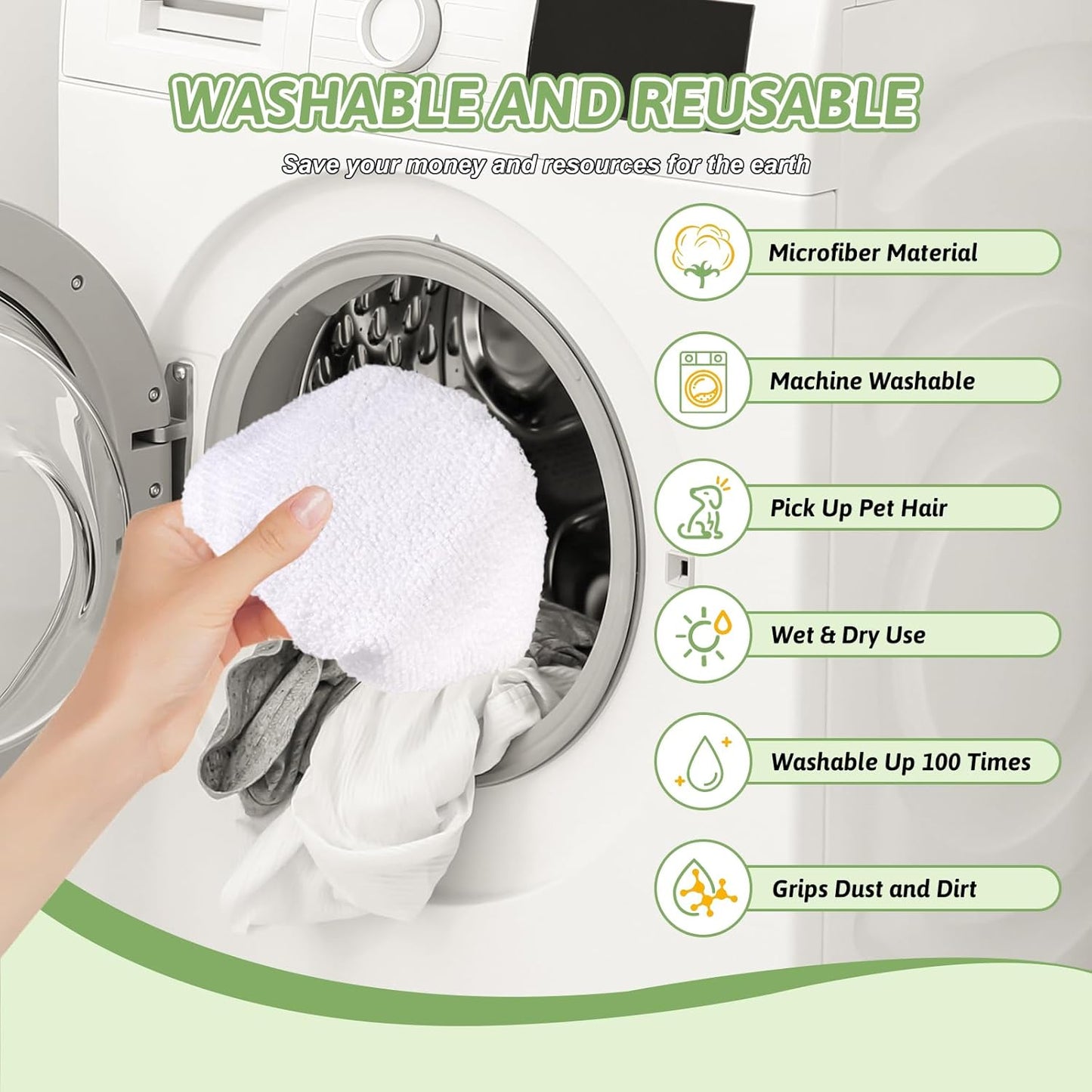 12Pack Microfiber Cloths for Handheld Steam Cleaner Compatible with Bissell Steam Shot, Comforday, PurSteam, Wagner Spraytech, Universal Washable Steam Cleaner Accessories