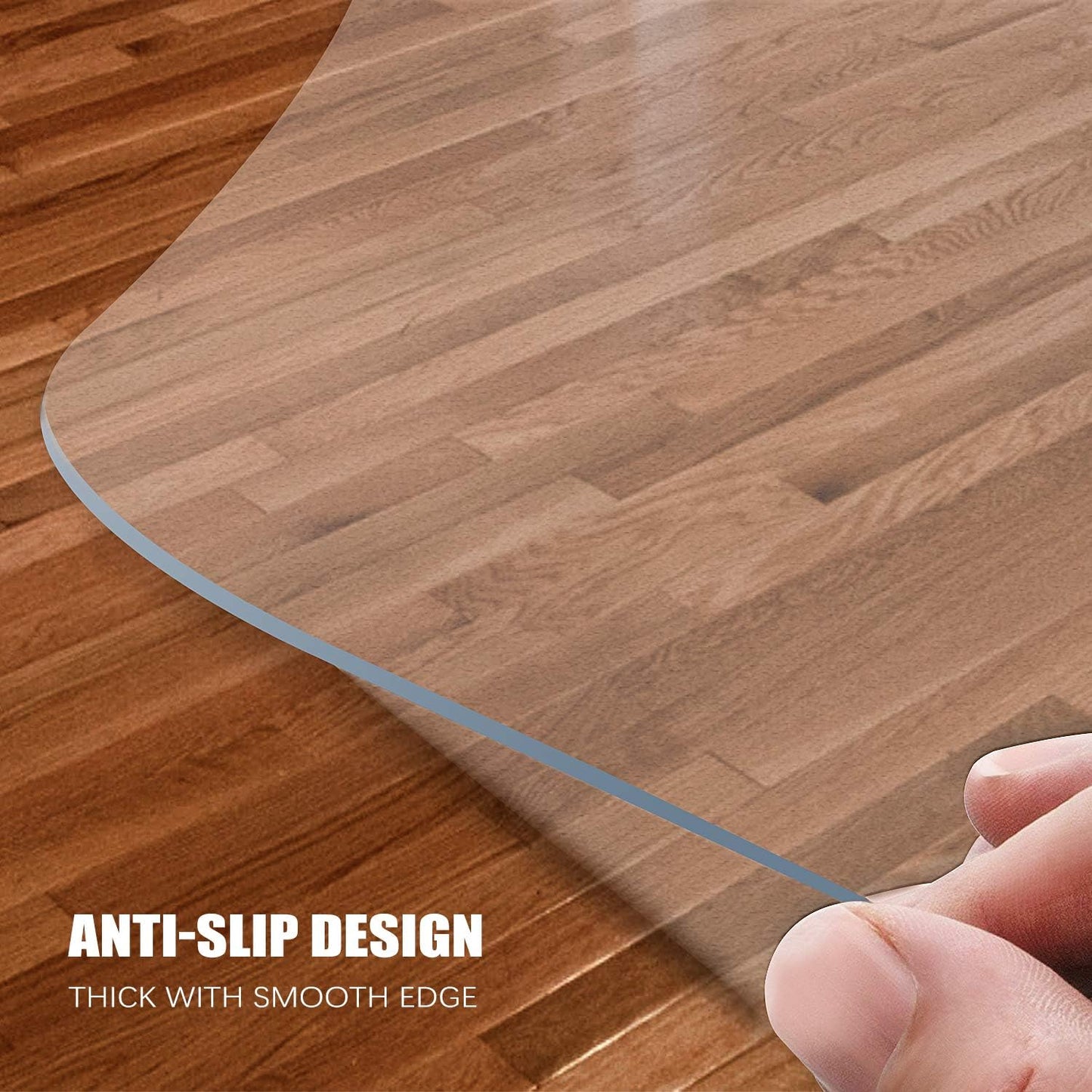 Kuyal Clear Chair mat for Hardwood Floor 36 x 55 inches Transparent Floor Mats Wood/Tile Protection Mat for Office & Home (36" X 55" Rectangle)
