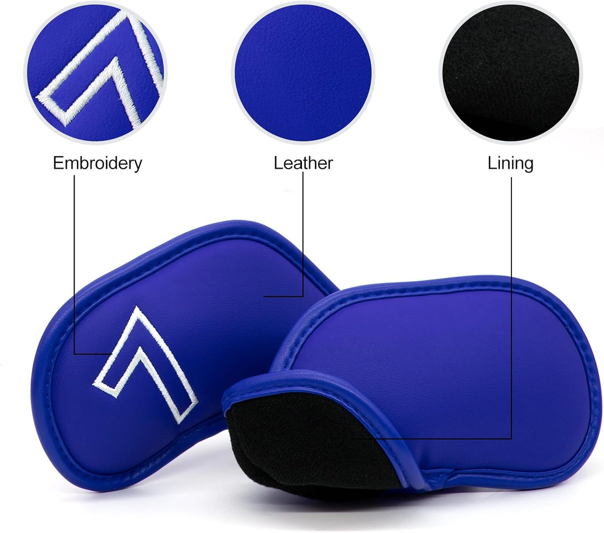 Montela Golf Iron Covers,Golf Iron Head Covers Leather Golf Iron Covers Set 9pcs Golf Iron Headcovers,Golf Club Head Covers for Iron Club Fit All Brands Titleist,Callaway,Taylormade