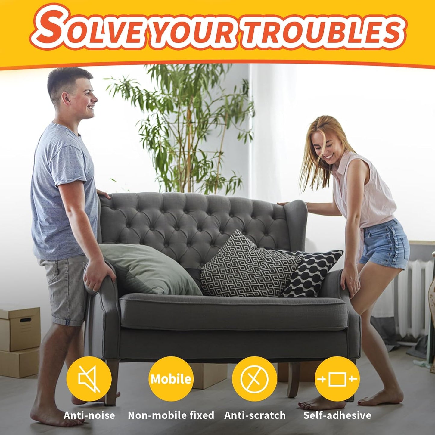 Felt Furniture Pads, Non Slip Self Adhesive Cuttable Felt Tape Brown Heavy Duty Felts Strip Roll for Protecting Hardwood Floors Chair Wall Protector (40 x 5 x 0.12 Inch)