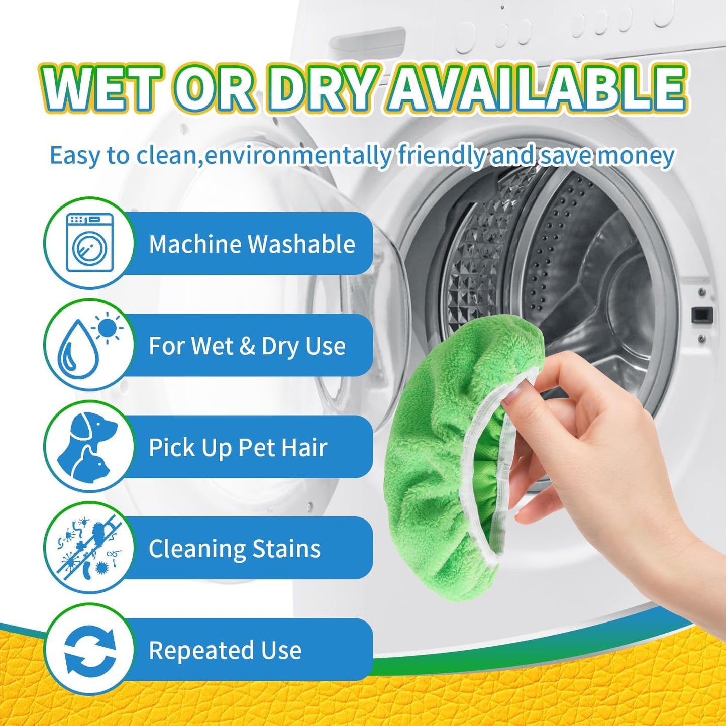 3 Pack Reusable 100% Coral Fleece Mop Pads Compatible with Swiffer Sweeper, Wet and Dry Flat mop Cover, Washable Pads Refills for Hardwood/Surface Floor Cleaning (Mop is Not Included)