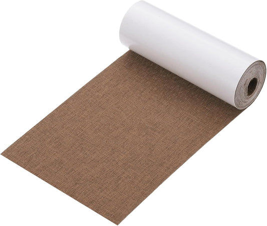 PATIKIL 70x4.4 Inch Linen Repair Tape, Repair Fabric Patch Self Adhesive Couch Patch Line Repair Patch for Furniture Sofa Car Seats Office Chairs, Yellow Brown