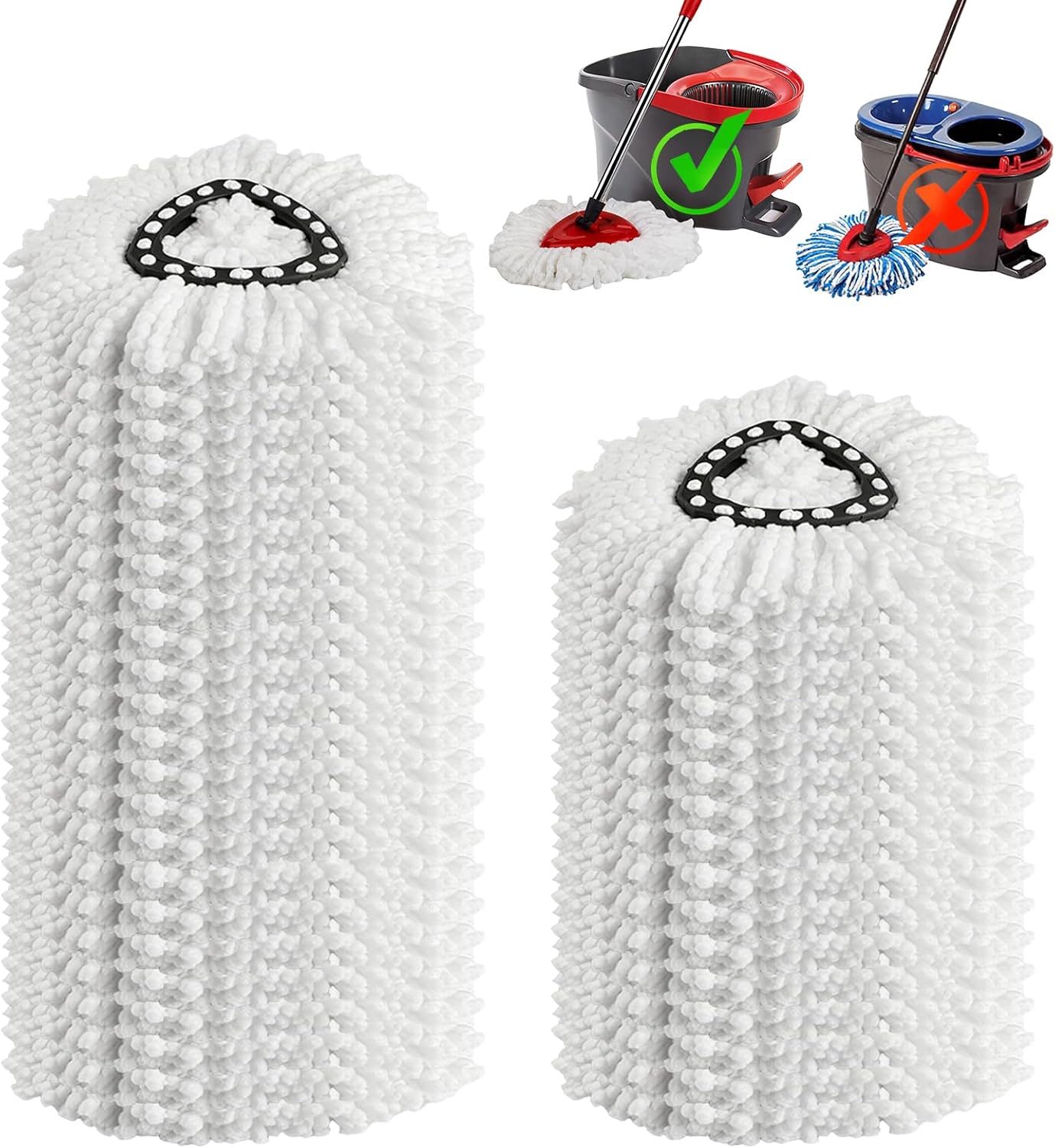 20Pack Spin Mop Replacement Heads, Microfiber Spin Mop Refills for EasyWrin 1-Tank System, 360° Microfiber Replacement Mop Head, Machine Washable Spinning Mop Replace Head for Easy Floor Cleaning