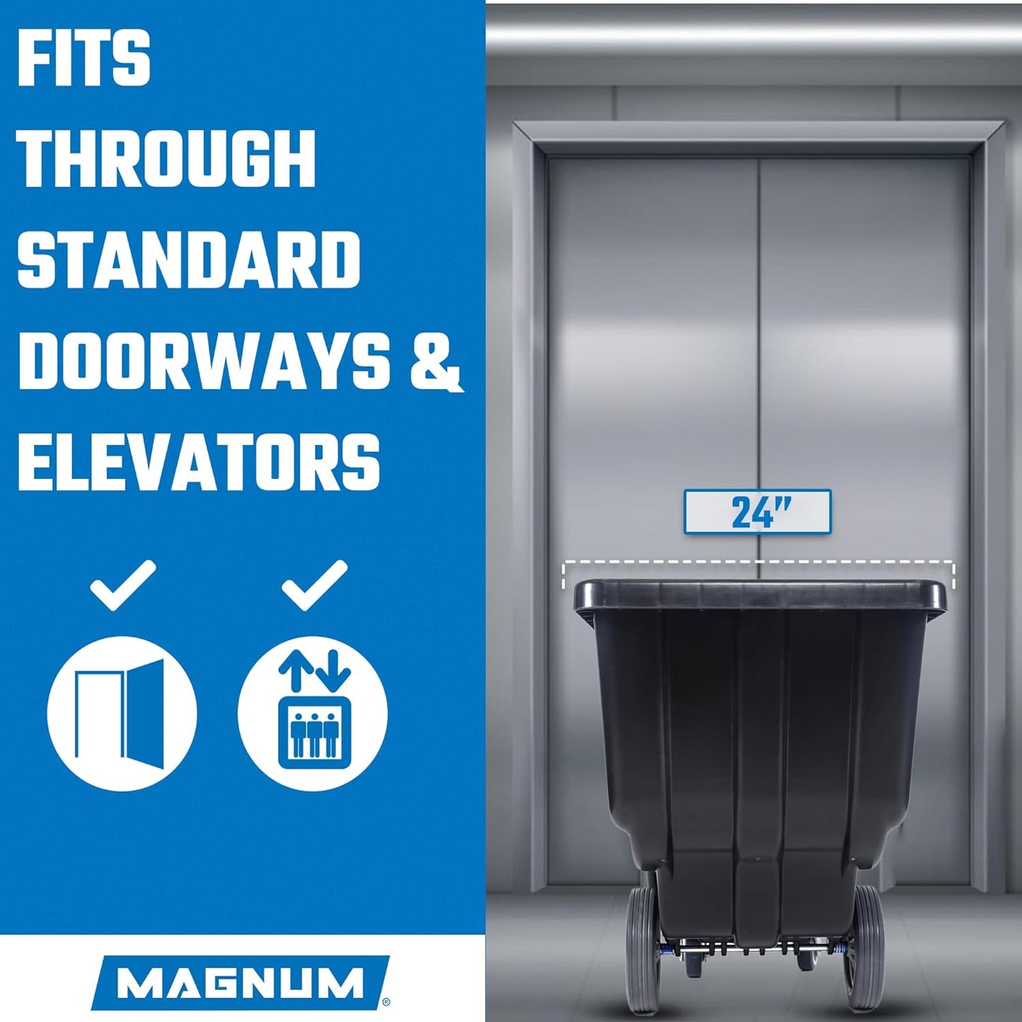 Tilt Truck, 1/2 Cu. Yd. Capacity Dump Cart with Non-Marking 12” Wheels & 5” Casters for Handling, Transporting on Construction Jobsites, 750 lbs, Trash Cart with Wheels DUC12T-NM