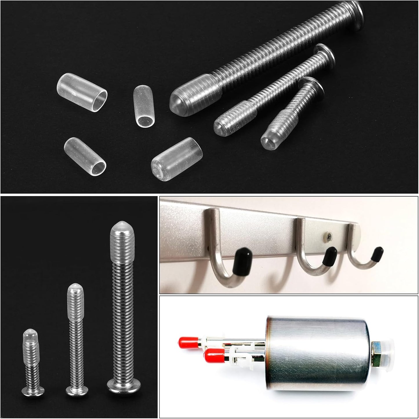uxcell 20pcs Rubber End Caps Protective Caps 2.5mm ID Vinyl PVC Round Tube Bolt Cap Cover Screw Thread Protectors, Clear