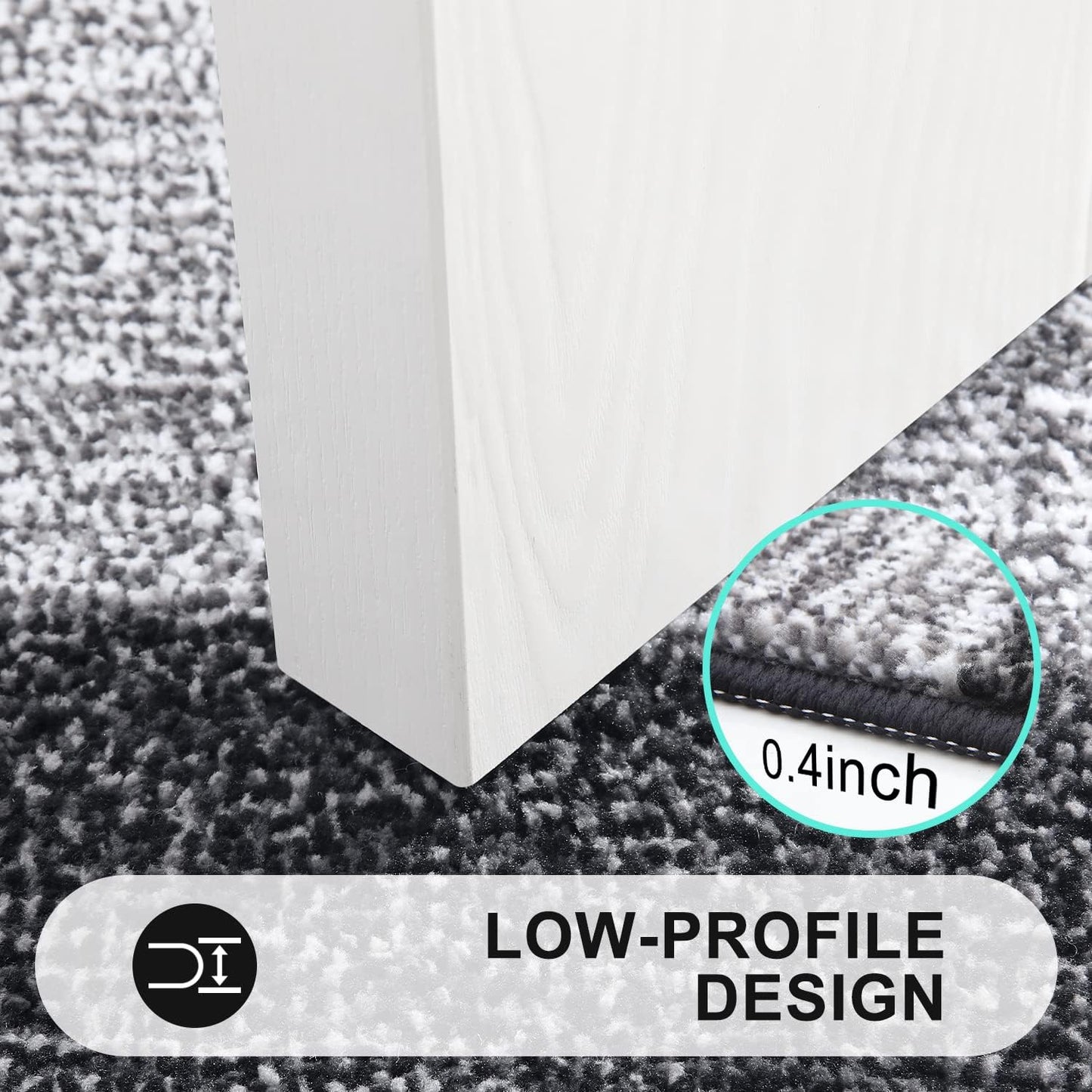 Kitinjoy Indoor Outdoor Door Mat, 47x20 Non-Slip Absorbent Dirt Trapper, Low-Profile Washable Inside Entrance Front Floor Mat, Sturdy Soft Entry Doormats for Entryway, Black