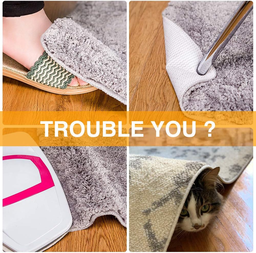 Home Techpro Rug Pads Grippers, 8 PCS Non Slip Washable Grippers, “Vacuum TECH” - New Materials to Anti Curling Rug Pad : Keep Your Rug in Place & Make Corner Flat and Easily Peel Off