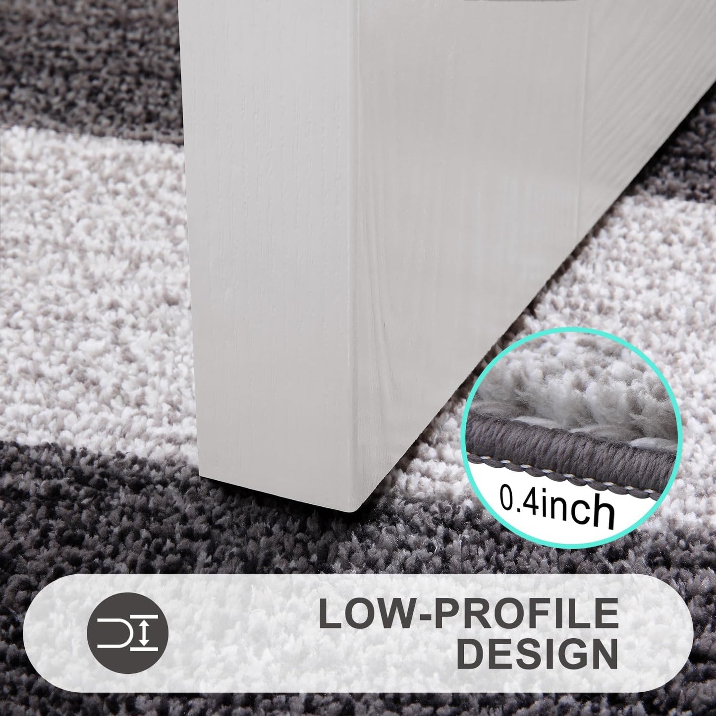 Kitinjoy Indoor Outdoor Door Mat, 71x24 Non-Slip Absorbent Dirt Trapper, Low-Profile Washable Inside Entrance Front Floor Mat, Sturdy Soft Entry Doormats for Entryway, Grey