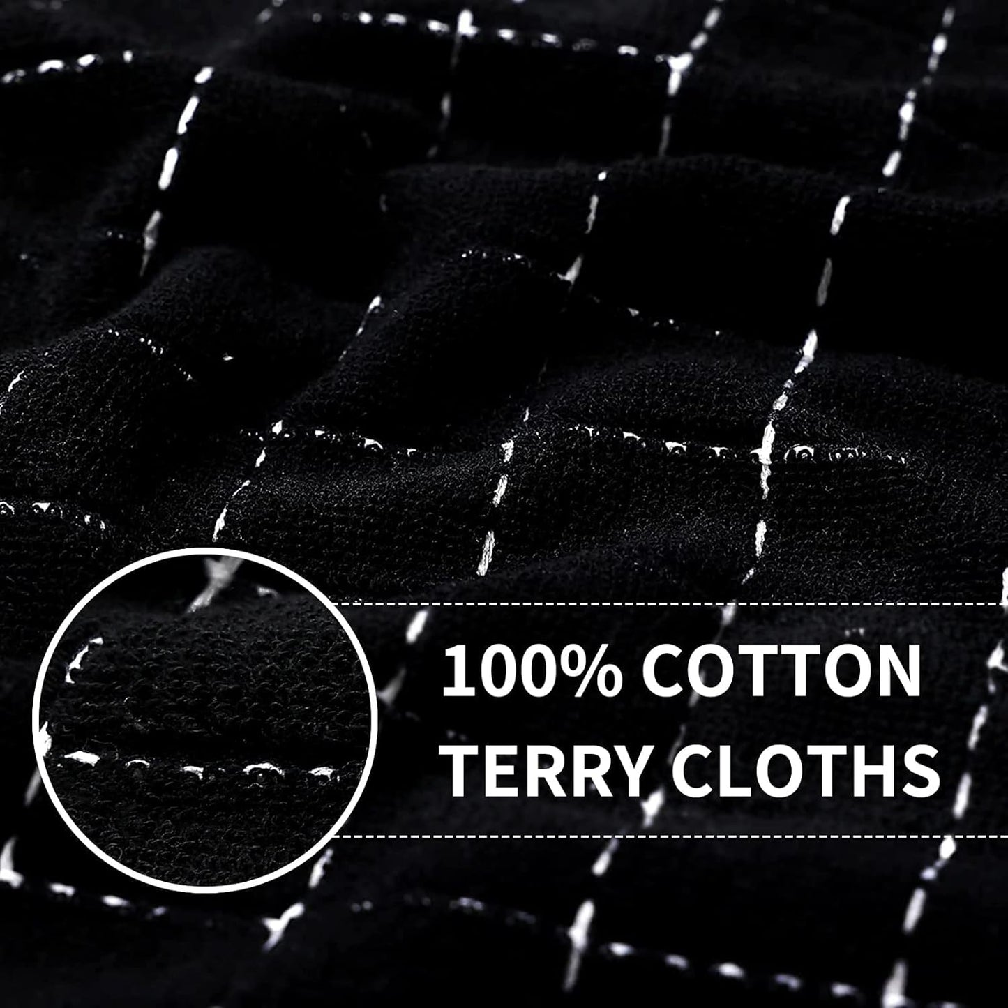 Homaxy 100% Cotton Terry Kitchen Towels(Multiple Colour, 13 x 28 inches), Checkered Designed, Soft and Super Absorbent Dish Towels, 8 Pack