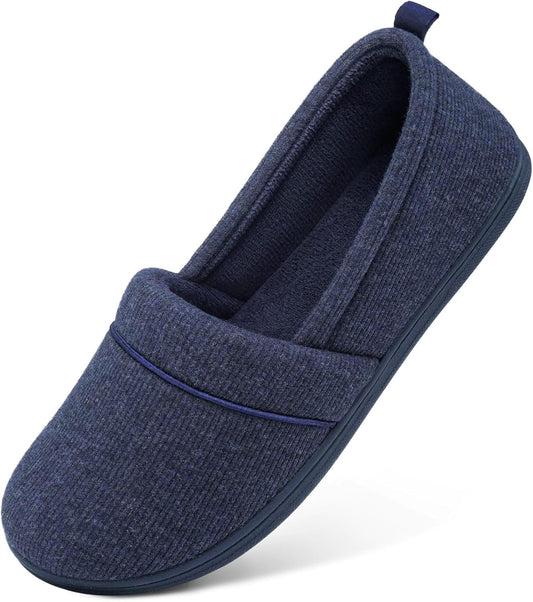 HomeTop Women's Comfy Loafer Slippers Lightweight Memory Foam Non-slip Indoor House Shoes