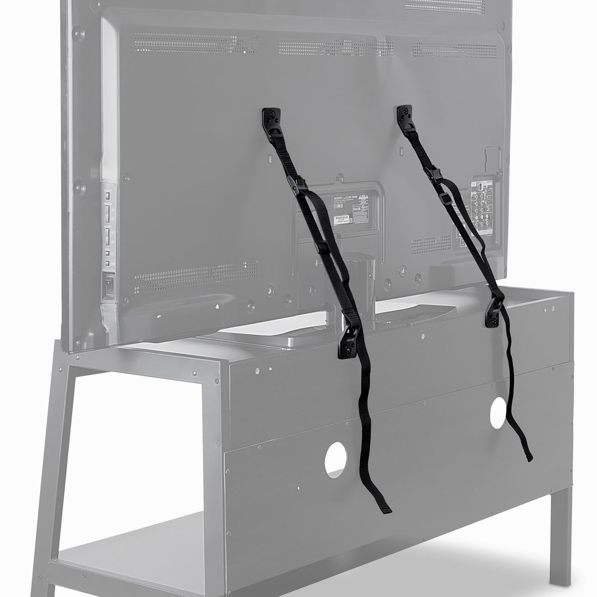 Mount-It! Safety Straps for TV, Furniture, Bookcase, Dresser and TV Stands - Anti-Tip Strap Television Anchor Kit for Baby Proofing, Earthquake Protection, 2 Pack, Mounting Hardware Included