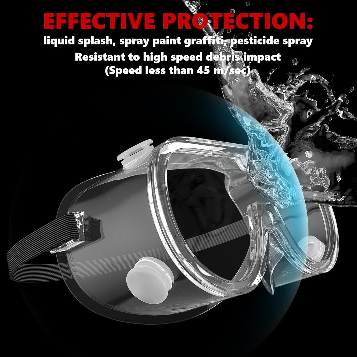 Super More 3PCS Anti-Fog Protective Safety Goggles Clear Lens Wide-Vision Adjustable Chemical Splash Eye Protection Soft Lightweight Eyewear