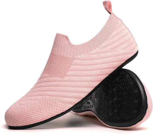 QZKDM Lightweight Slip on Grip Indoor House Slippers Barefoot Non Slip Home Exercise Yoga Shoes for Men Women