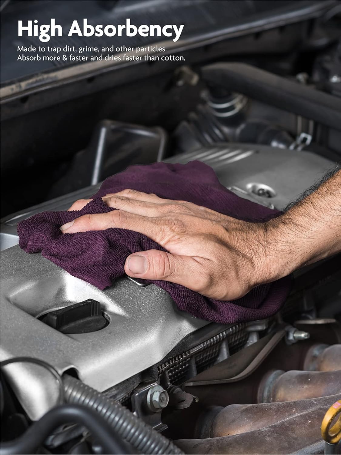 Fantasticlean Microfiber Cleaning Cloth Roll -75 Pack, Tear Away Microfiber Towels, 12" x 12", Reusable, Washable, Scratch Free, Ultra Absorbent for Car, Home Supplies (Dark Purple)