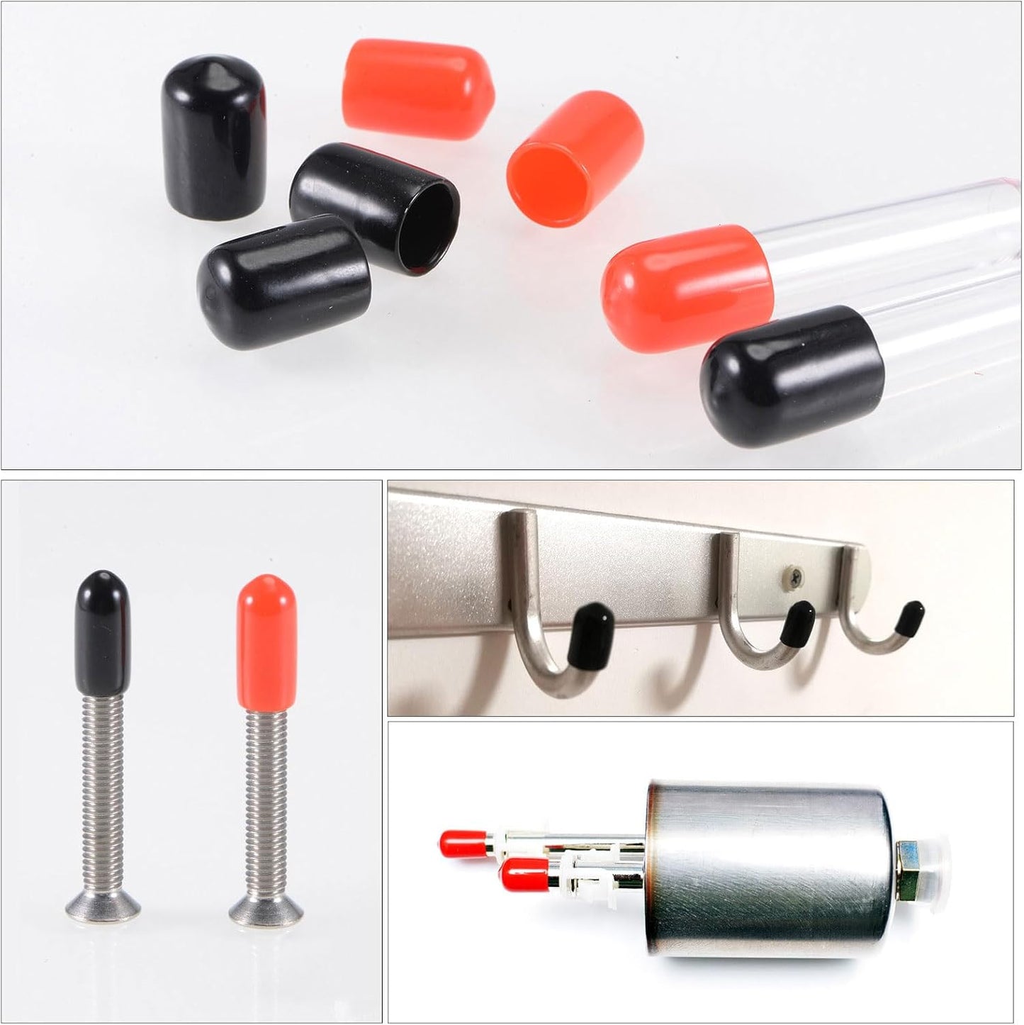 uxcell 20pcs Rubber End Caps 4mm(0.2") ID Vinyl PVC Round Tube Bolt Cap Cover Screw Thread Protectors,Brown