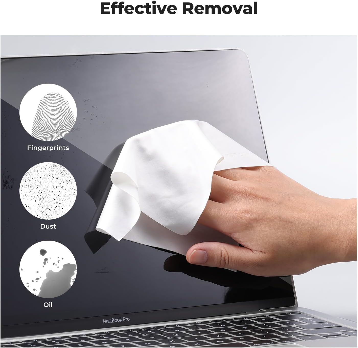 K&F CONCEPT 80 Pack Microfiber Cleaning Cloths for Glasses, 6''x6'' Individually Wrapped Lens Cleaning Cloths for Cameras, LCD Screens, iPad, Tablets, Laptops, Telescope