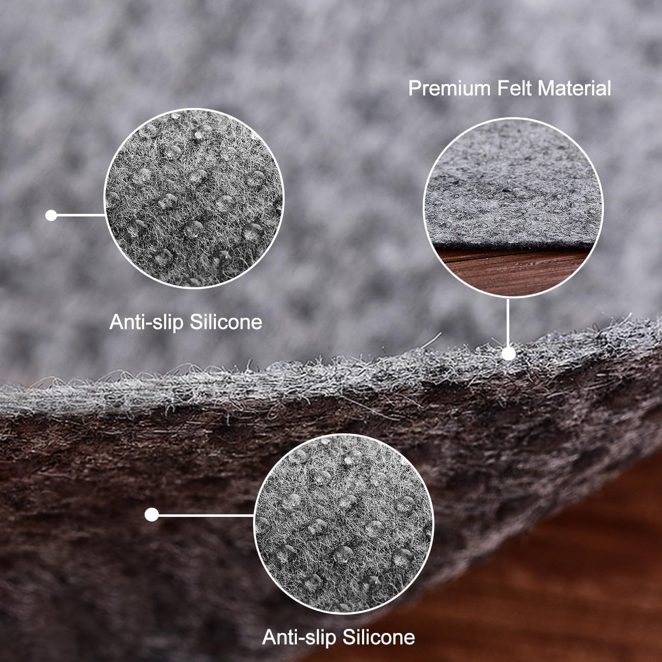 Ultra Strong Anti-Slip Thin Rug Felt Pad, Non Slip Grip Pads, Keep Your Rugs in Place (6 x 9 Feet)- Gray