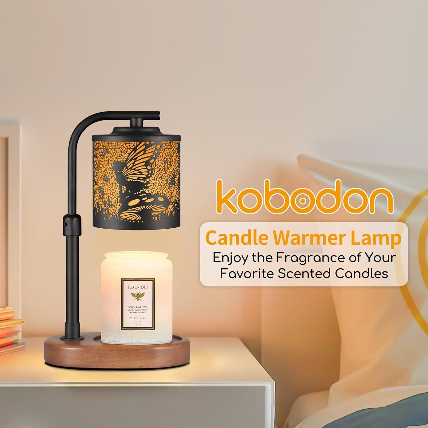 Candle Warmer Lamp with Timer,Birthday Gifts for Women Mom,Adjustable Height for Scented Jar Candles,Electric Candle Lamp Warmer for Home Decor(Flower Fairy)