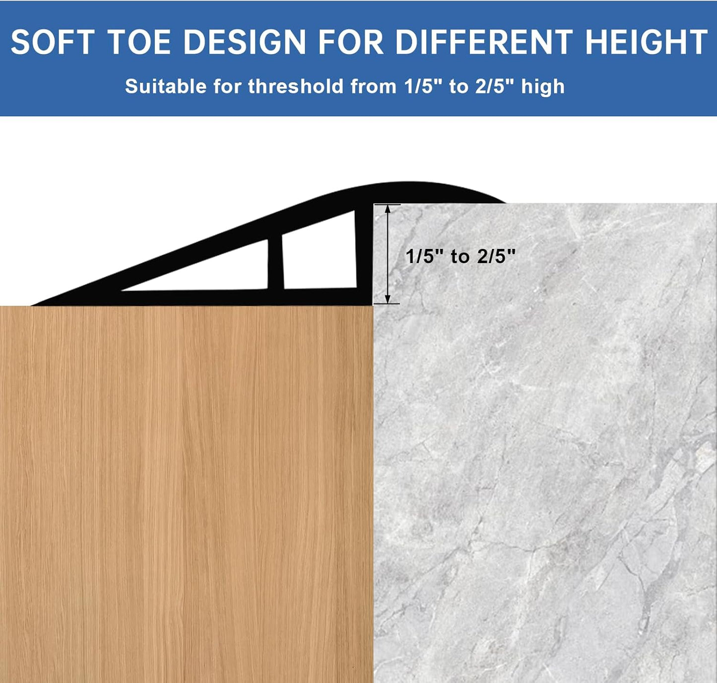 Vinyl Door Threshold Flooring Transition Strip Self Adhesive Carpet Edging Strip for Laminate Doorway Edge Threshold from 1/5" to 2/5" (Yellow Wood Grain, 10 Ft)