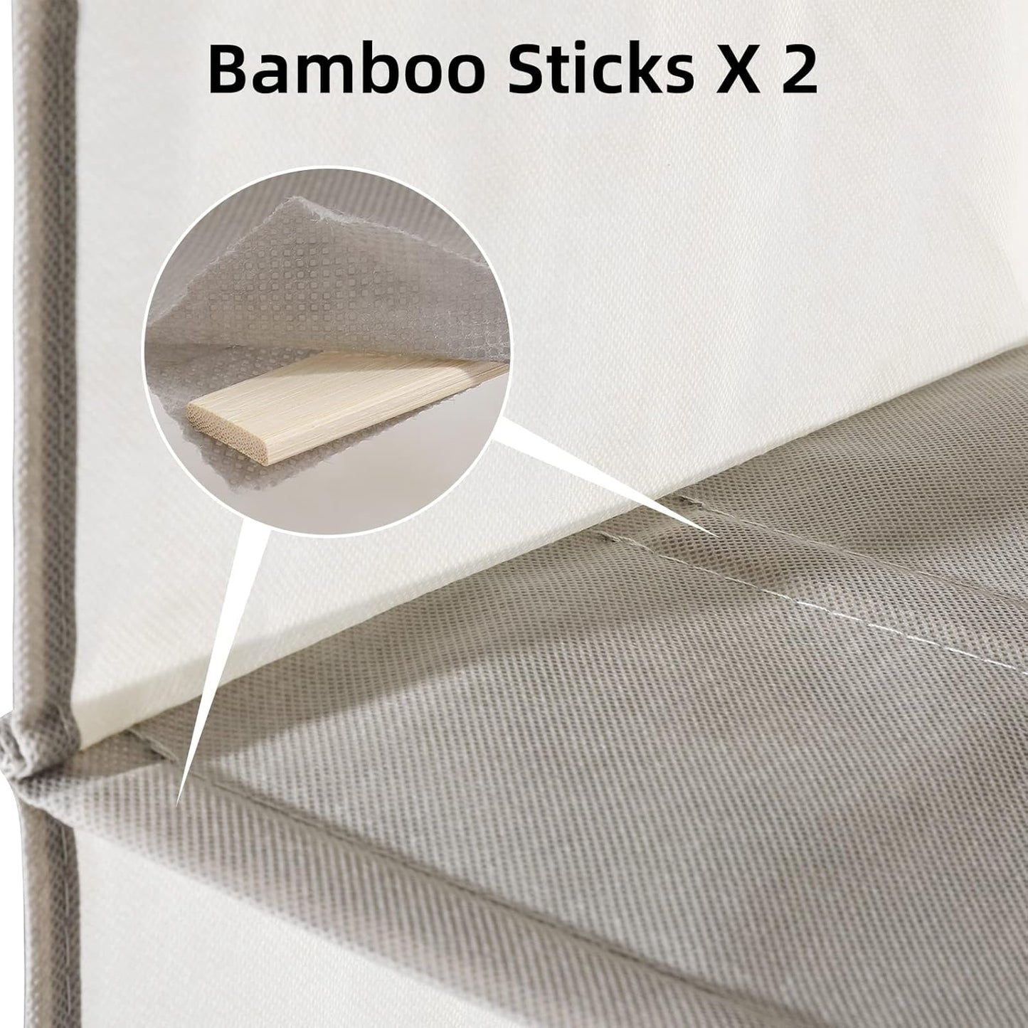 2 Packs Hanging Closet Organizer Storage, 6-Shelf Hanging Shelves Clothes Organizer and Storage with Side Pockets, Beige