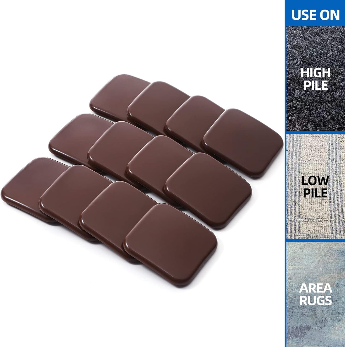 Square Furniture Sliders, 16pcs 3 inch Furniture Moving Kits Carpet Slider for Moving Heavy Furniture, Reusable Furniture Movers Sliders - Protect The Carpet Surface, Easily Move Any Items