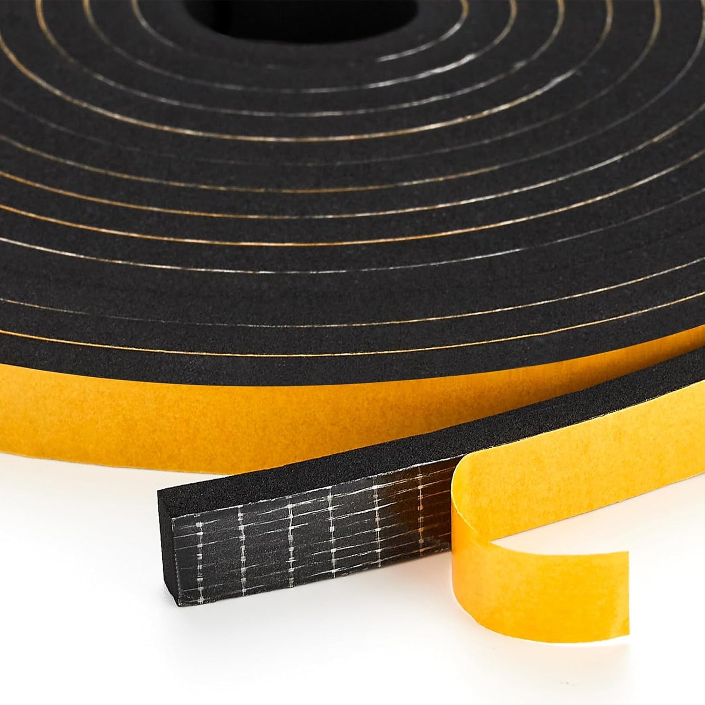 10 Feet Weather Stripping Door Seal, 3" Wide X 1/8" Thick Door Seal Strip High Density Foam Tape Adhesive Strip for Door Soundproofing,Window Insulation (3" x 1/8" x 10FT, Black)