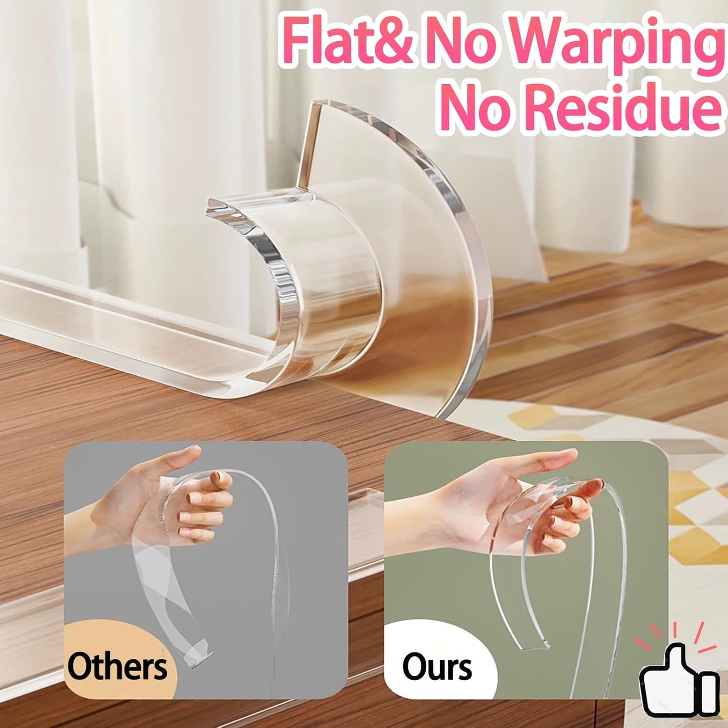 Clear Soft Corner Protectors for Furniture Strip,1.4in x13FT,Sharp Edge & Table Bumper,Window Edge,Wall Protector, Soft Corner Guards Safe for Proof,Table Corner Protectors in Family
