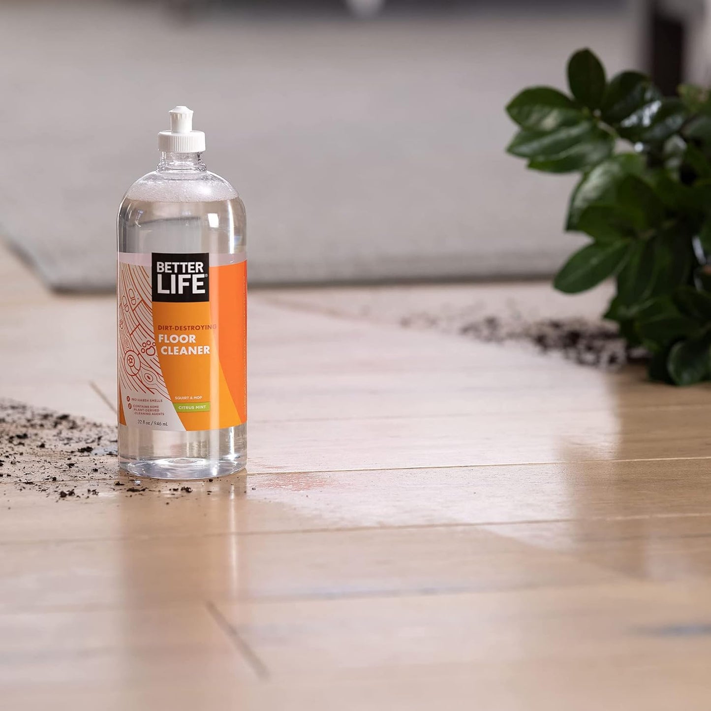 Better Life Floor Cleaner - Liquid Multipurpose Cleaner for Wood, Tile, Laminate, Vinyl, Bamboo - Hardwood Floor Cleaner for Mopping - Citrus Mint 32oz