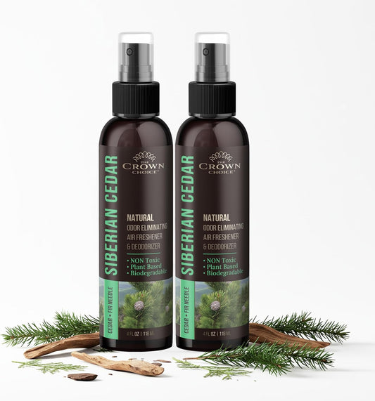 Non-Toxic Odor Eliminator,Natural Cedar Air Freshener Spray for Clothes Storage & Moth Repellent, Closet & Couch Deodorizer,Long Lasting Bathroom & Toilet Freshener,Safe for Kids & Pets,2PK, 4 Oz each