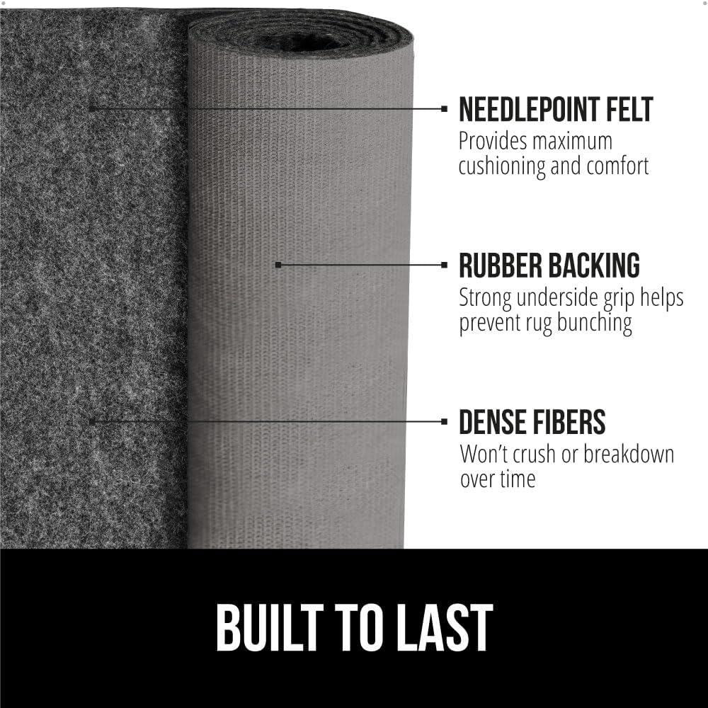 GORILLA GRIP Felt and Natural Rubber Stay in Place Slip Resistant Rug Pad, 1/4in Thick, 8x2 FT, Protective Padding Under Area Rugs, Cushioned Gripper Pads, Carpet Runners, Hardwood Floors Protection