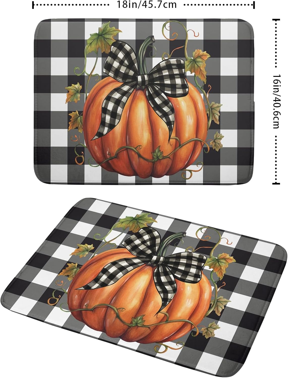 Autumn Pumpkin Drying Mats for Kitchen Counter 16×18 Inch Maple Leaves Dish Drying Rack Washable Absorbent Fall Drying Mat Thanksgiving Harvest Kitchen Accessories Mat Drainer Pad for Coffee Bar