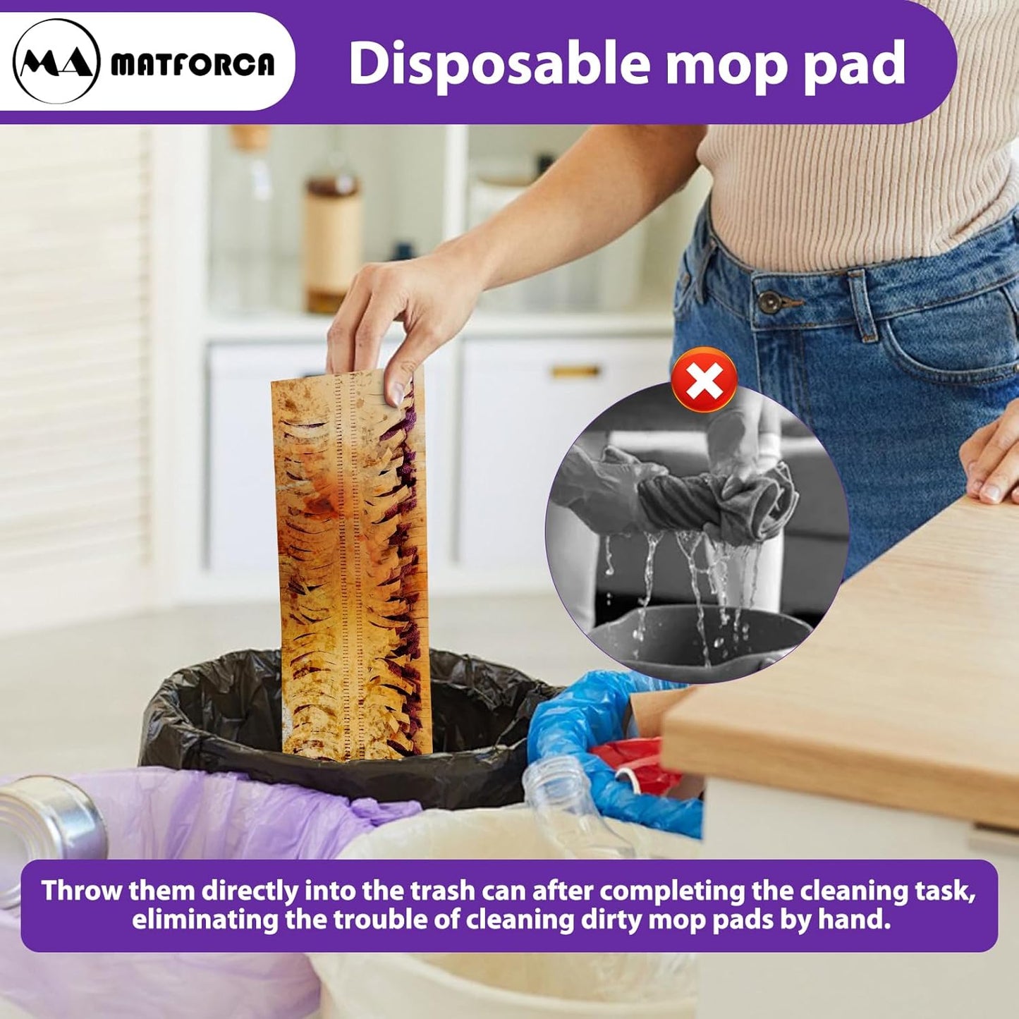 6 Pack Swiffer Power Mop Pads – Disposable Wet Mop Refills for Swiffer Power Mop, Super Absorbent Pads for Cleaning Floors, Compatible with Swiffer WetJet and Power Mop Models