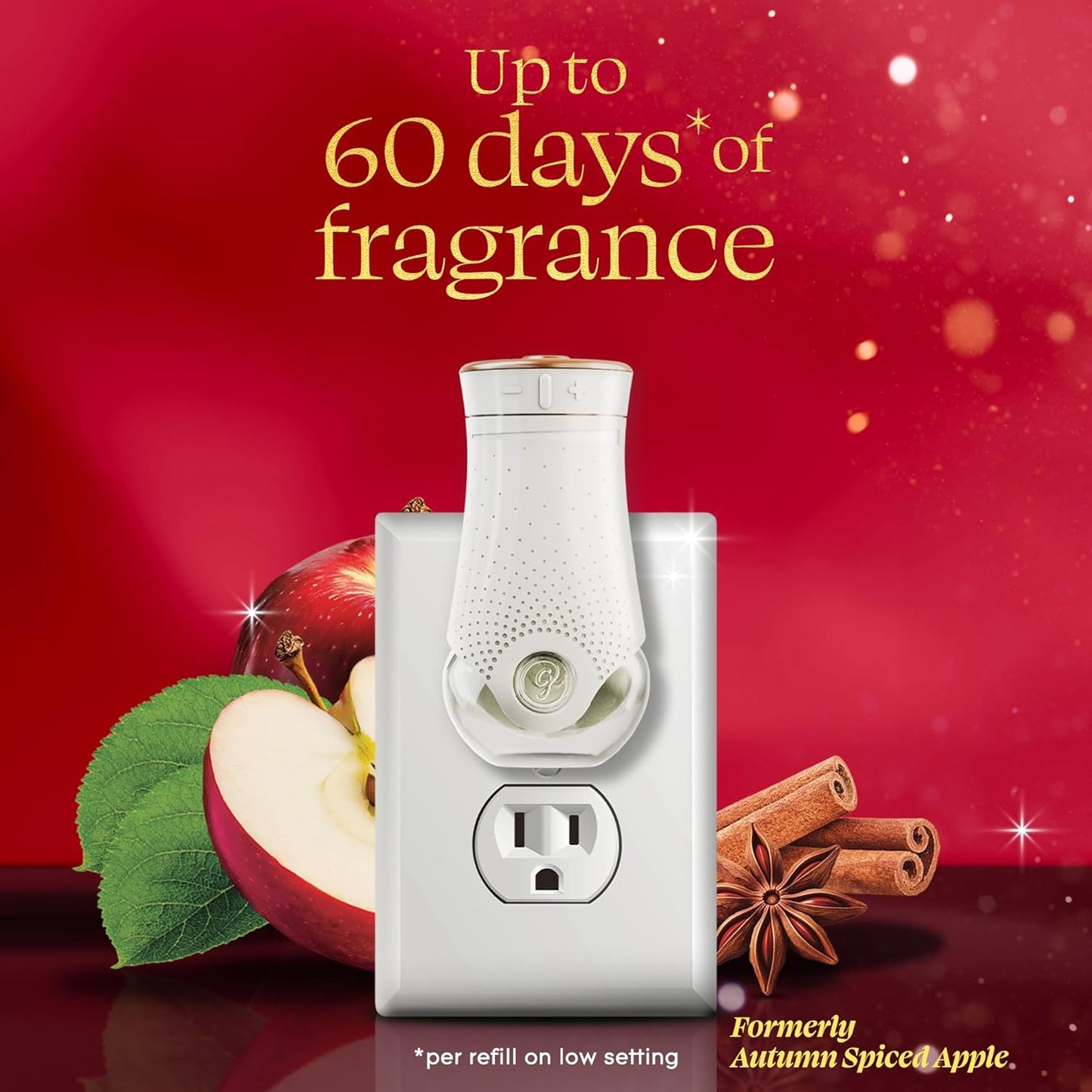 Glade PlugIns Refills Air Freshener, Warm Apple & Spices, Scented and Essential Oils for Home and Bathroom, 0.67 Fl Oz, 5 Count