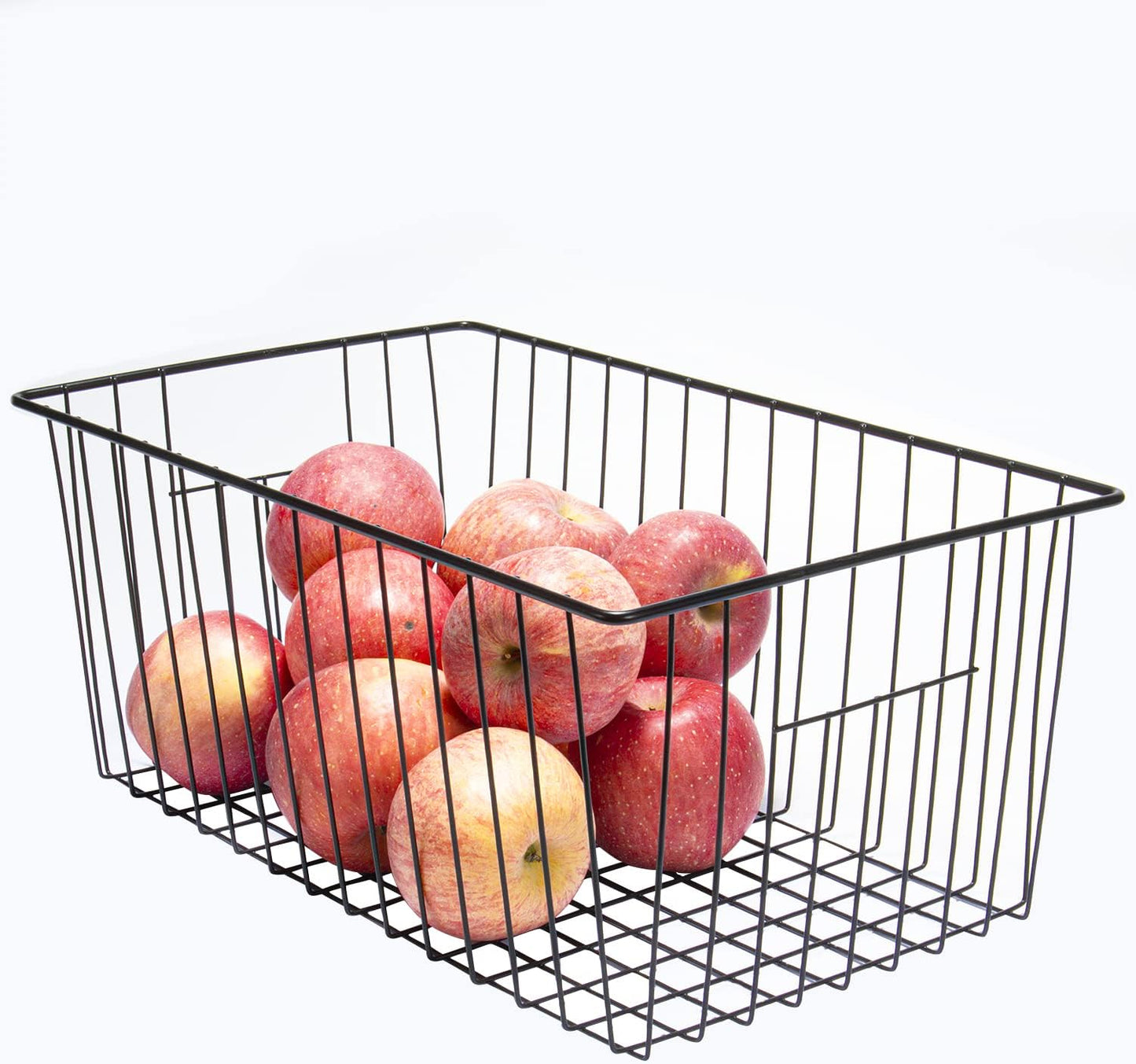 16inch Upright Freezer Organizer Baskets for 13-14,16-21 cu.ft Standup Freezer, Settle freezer chaos and reduce food waste effectively, Durable, Fully Use Space, Improve Air Circulate, Black, Pack 2