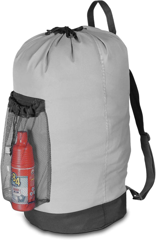 Dalykate Backpack Laundry Bag, Laundry Backpack with Shoulder Straps and Mesh Pocket Durable Nylon Clothes Hamper Bag with Drawstring Closure for College, Travel, Laundromat, Apartment