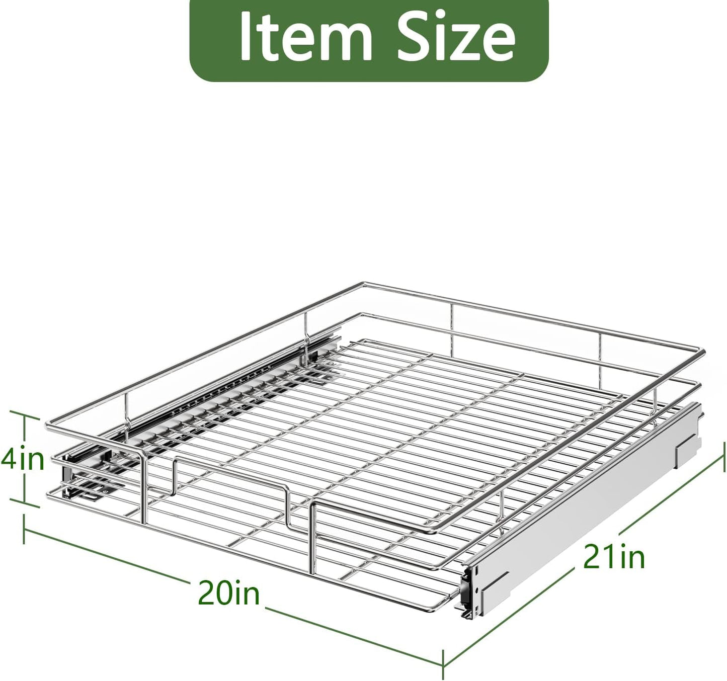LOVMOR Pull Out Cabinet Organizer 20"W x 21"D, Kitchen Cabinet Pull Out Shelves Slide Out Storage…