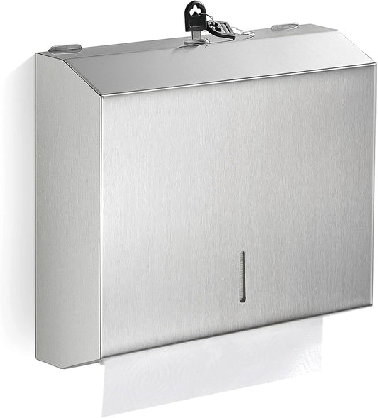 Paper Towel Dispenser Wall Mount Commercial, C Fold Multifold Hand Paper Towel Dispenser, Stainless Steel Tissue Holder