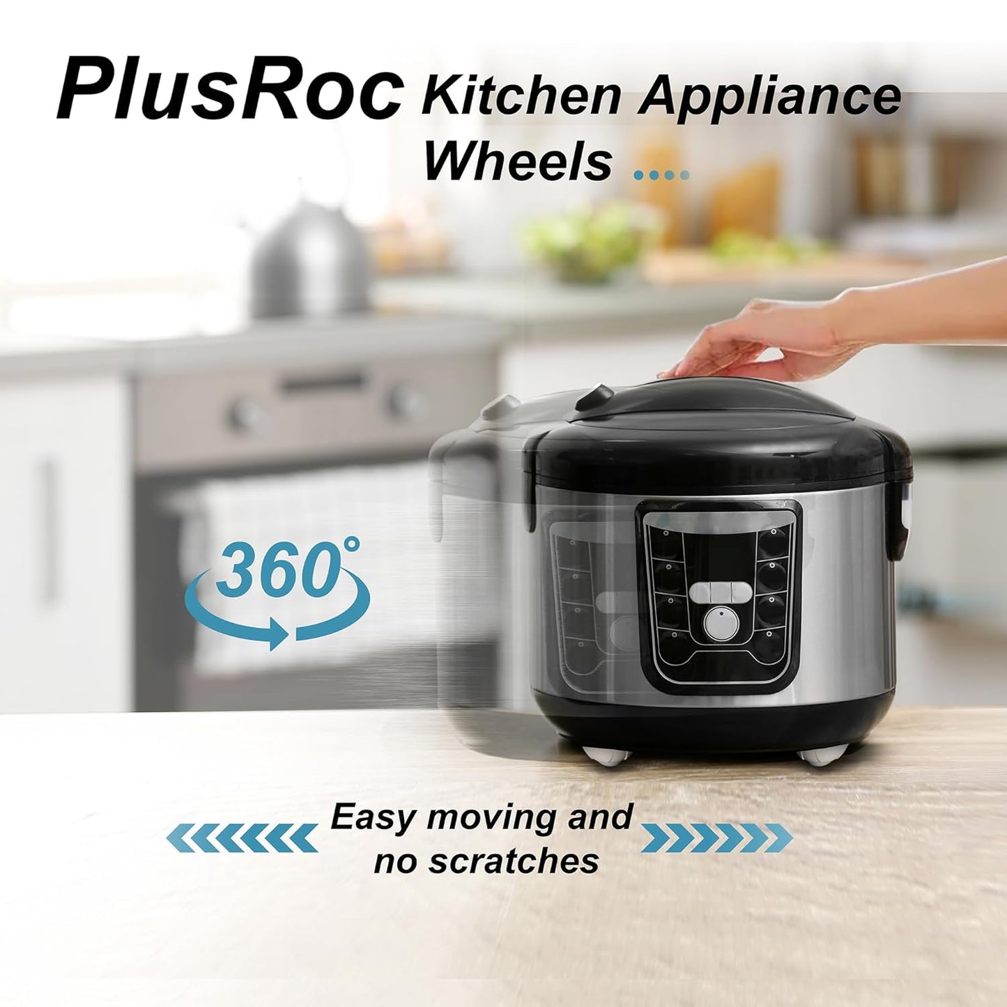 PlusRoc 16 Pack Self Adhesive Caster Wheels For Appliance, Load Capacity 14LBS Per Wheel, Mini Swivel Wheels Sliders Roller For Stand Mixers Air Fryers