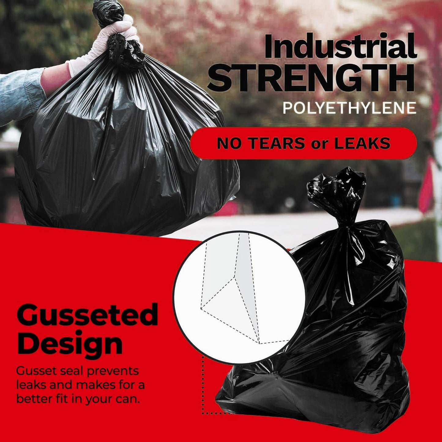 ToughBag 30-33 Gallon Heavy Duty Trash Bags (100 Count) – 33x39" Large Can Liners – Made in USA