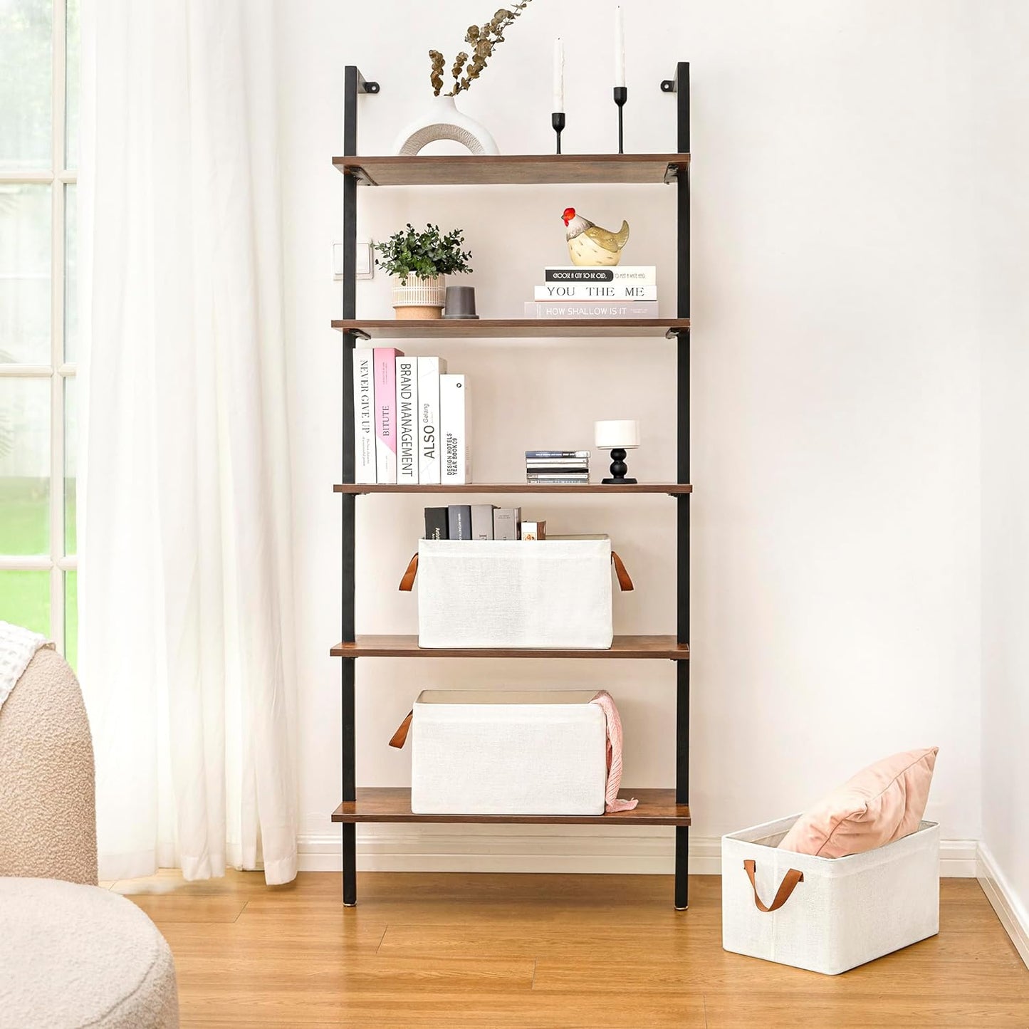GRANNY SAYS Storage Baskets for Shelves, Closet Organizer Bins, Clothes Storage Bins with Metal Frame, Large Baskets for Organizing and Storage, Collapsible, Ivory, 2-Pack
