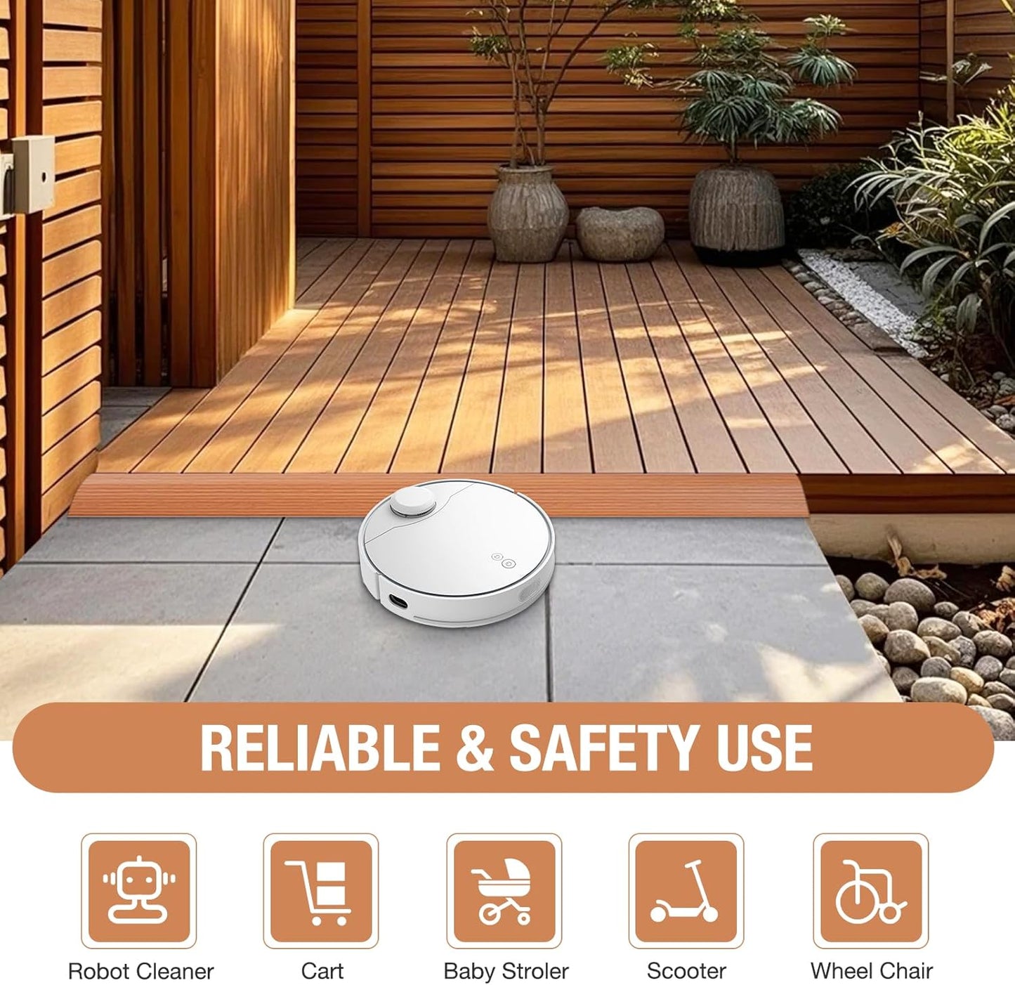 Floor Transition Strip Self Adhesive Vinyl Door Threshold for Doorways Carpet Edging Trim Overlap Edge Reducer for Laminate Floor, Carpet, Tile (Yellow Oak Grain, 1/5" to 2/5", 6.6Ft)