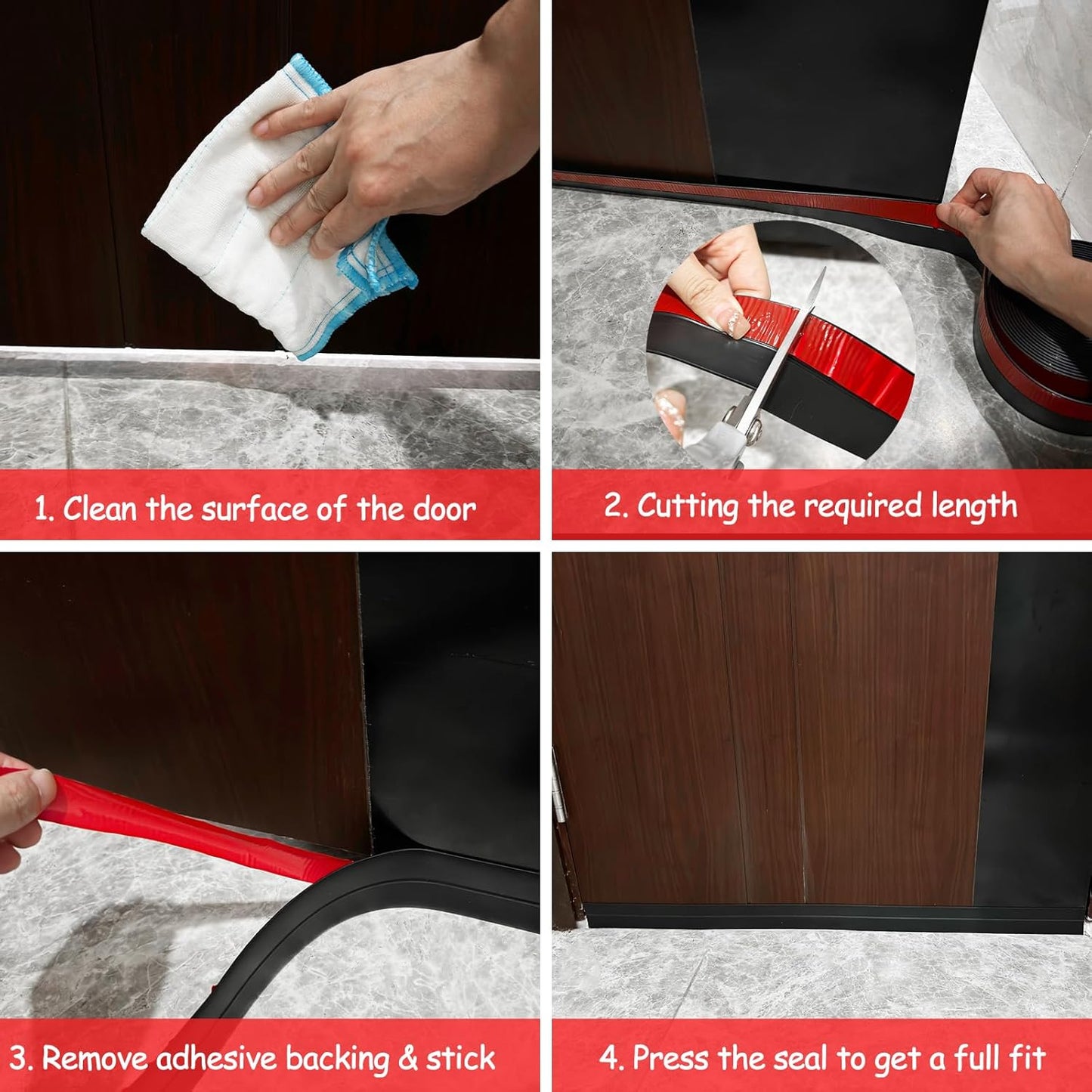 Silicone Weather Stripping, 3 inch (W) x 20 Ft (L) Door Draft Stopper Window Seal Strip for Gaps of Door & Windows, Garage Door Under Bottom, Sealing Tape Shower Doors Sweep, Transparent
