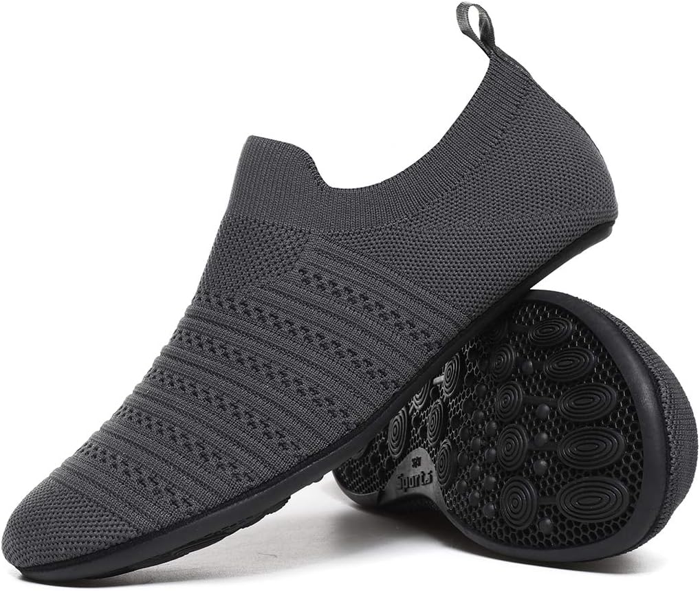 QZKDM Lightweight Slip on Grip Indoor House Slippers Barefoot Non Slip Home Exercise Yoga Shoes for Men Women