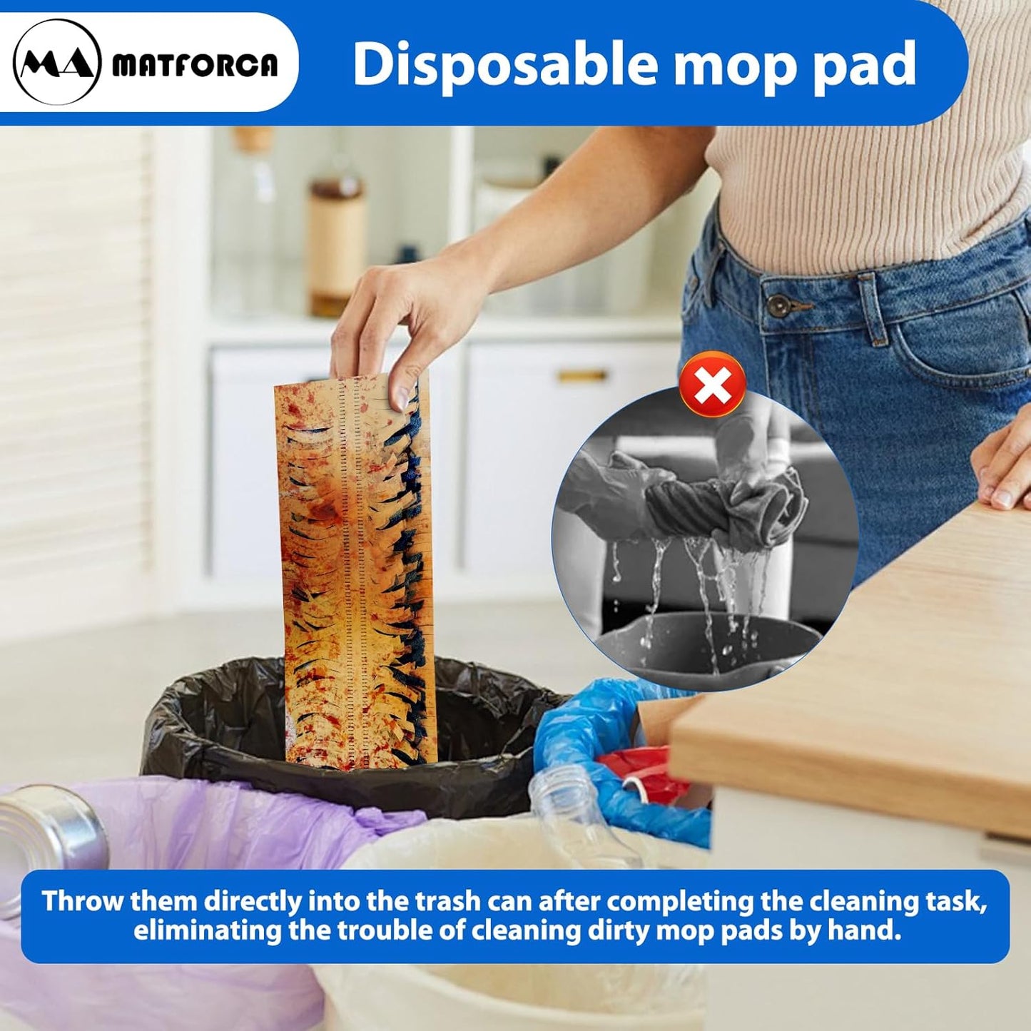10 Count Swiffer Wet Pad Refills for Swiffer Power Mop Multi-Surface Cleaning, Made from Eco-Friendly Plant Fiber for Effective Cleaning
