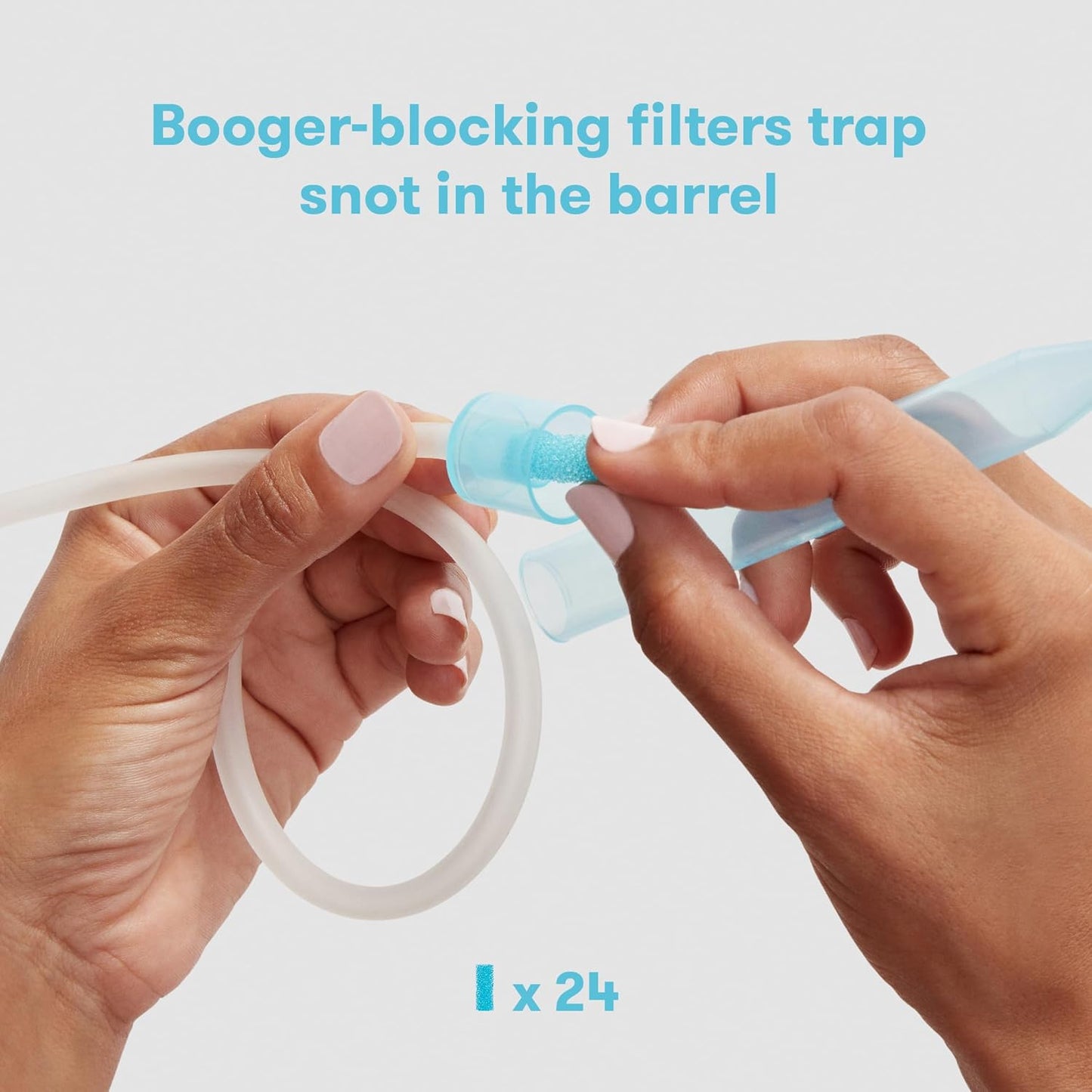 Frida Baby NoseFrida SnotSucker for Baby, Nasal Aspirator for Baby, Nose Sucker Baby Nasal Aspirator for Baby, Congestion Relief with 24 Extra Hygiene Filters