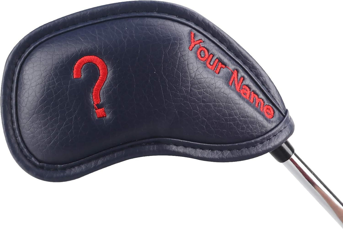 CRAFTSMAN GOLF 12pcs or 1pc Thick Synthetic Leather Golf Iron Head Covers Set Headcover Fit All Brands Callaway Ping Taylormade Cobra Etc. Also Custom Name