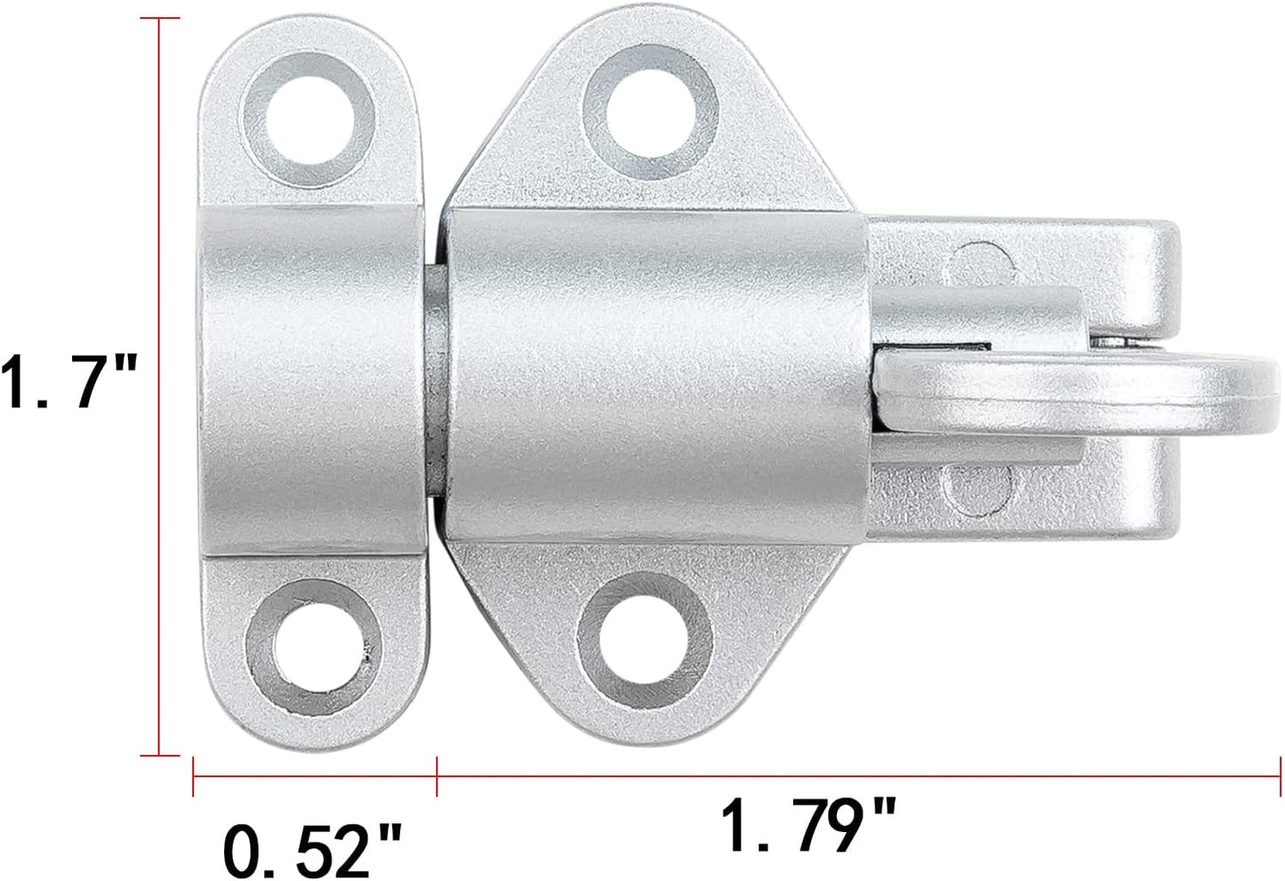 5 Packs Self-Closing Latches，Silver Gray Spring Door Lock，Resilient Bolt Latch Aluminum Alloy Safety Automatic Spring Barrel Slide Door Lock with Screws,Used for Gate,Window and Cabinet etc