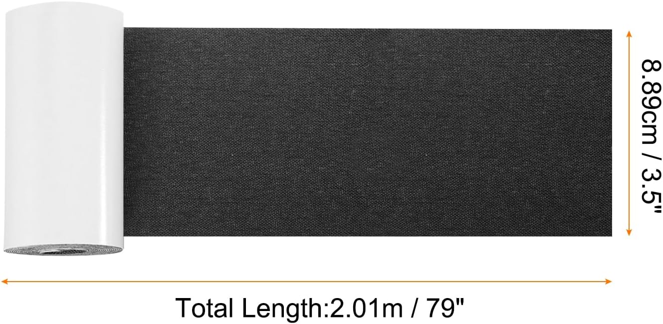Repair Patches Repair Tape Self-Adhesive DIY Repair Patch Linen Gear Patch for Sofa, Furniture, Chair, Clothing,Tents,3.5x79 Inch,Black
