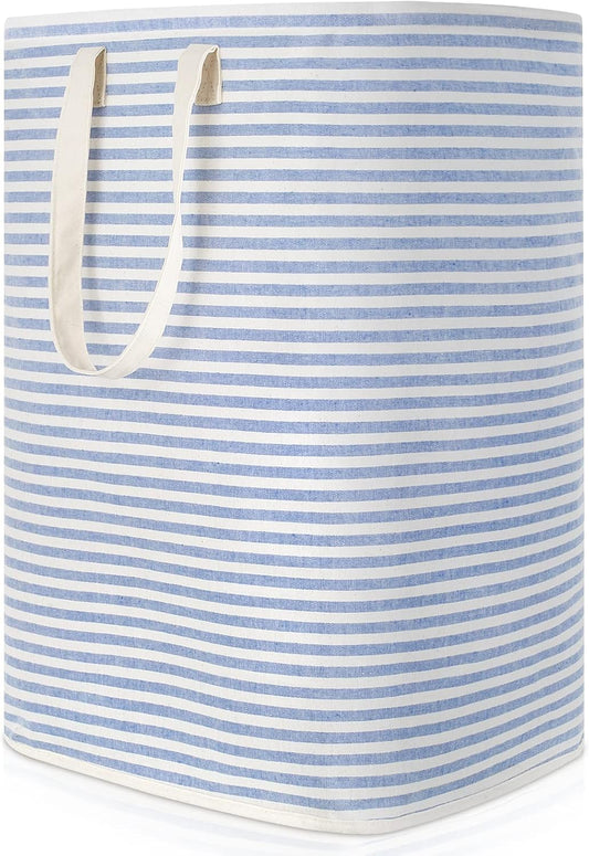 Lifewit Laundry Hamper Large Collapsible Laundry Basket, Freestanding Waterproof Clothes Hamper Storage with Easy Carry Handles for Clothes in Bedroom Bathroom College Dorm for Adults, Blue, 80L
